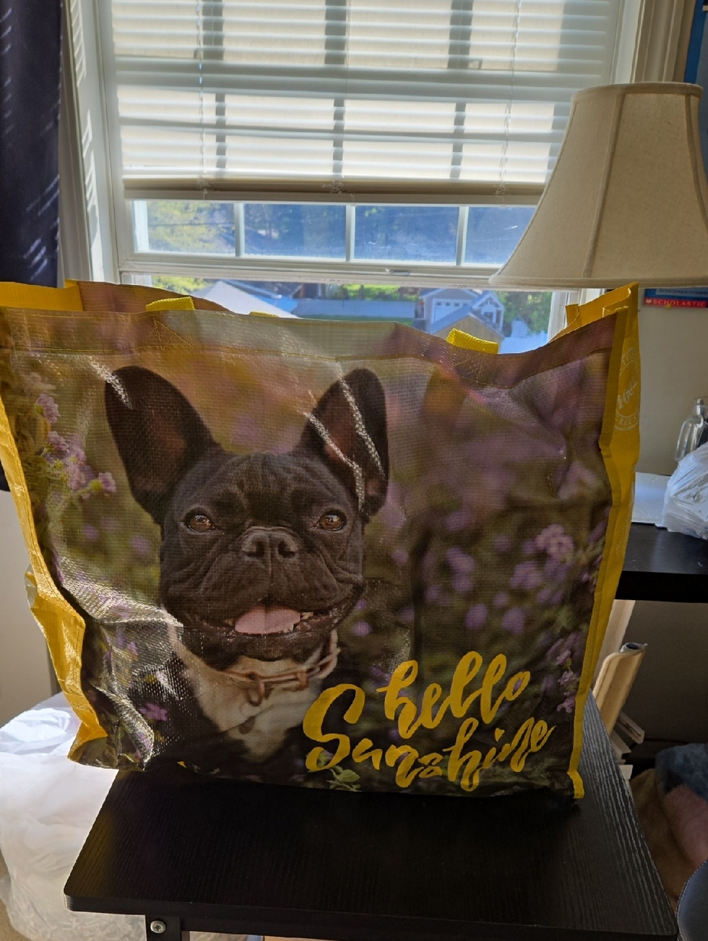 Hello Sunshine Dog Reusable Tote Bag - Yellow Accents